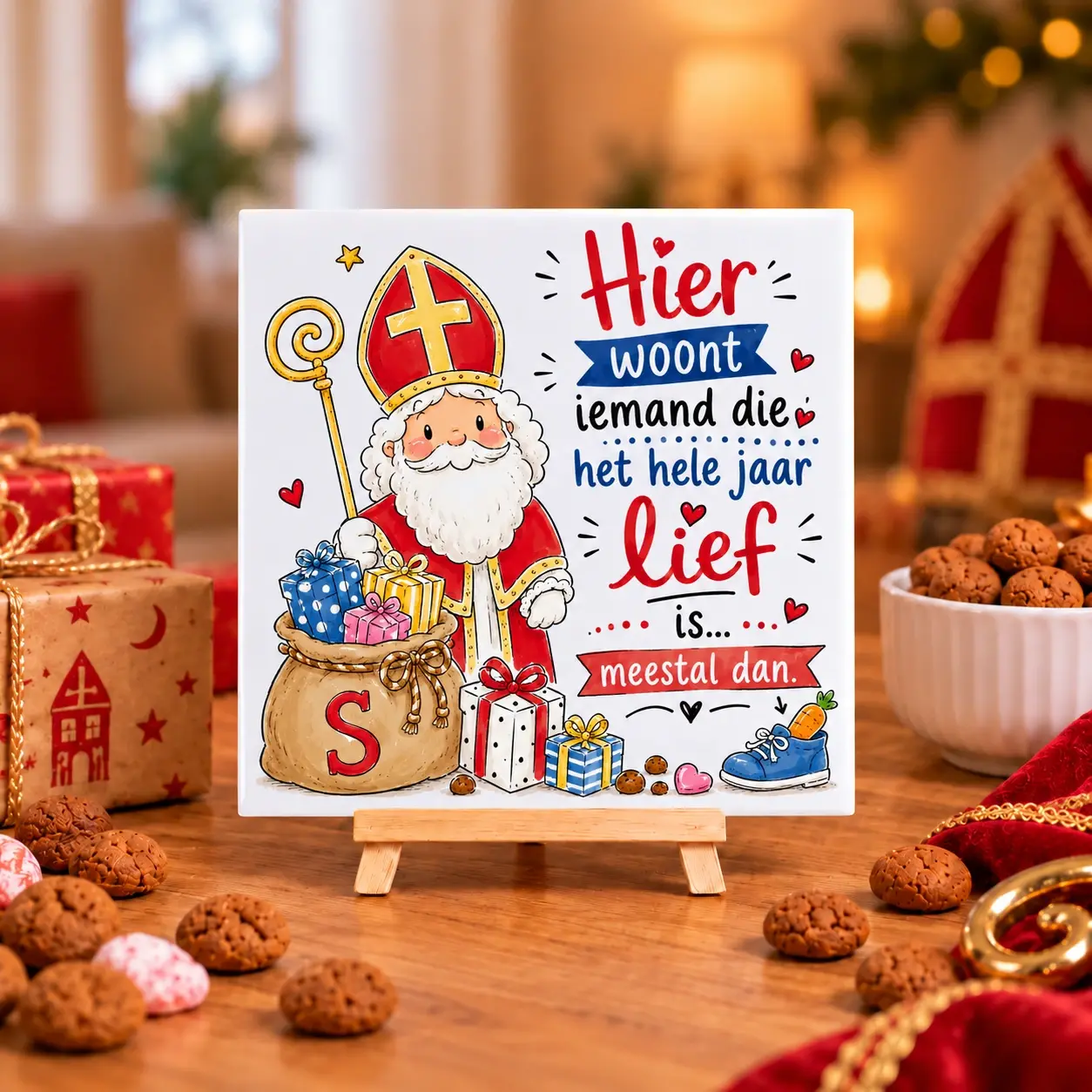 Sinterklaas tegeltje met leuke tekst | verschillende ontwerpen - Afbeelding 2